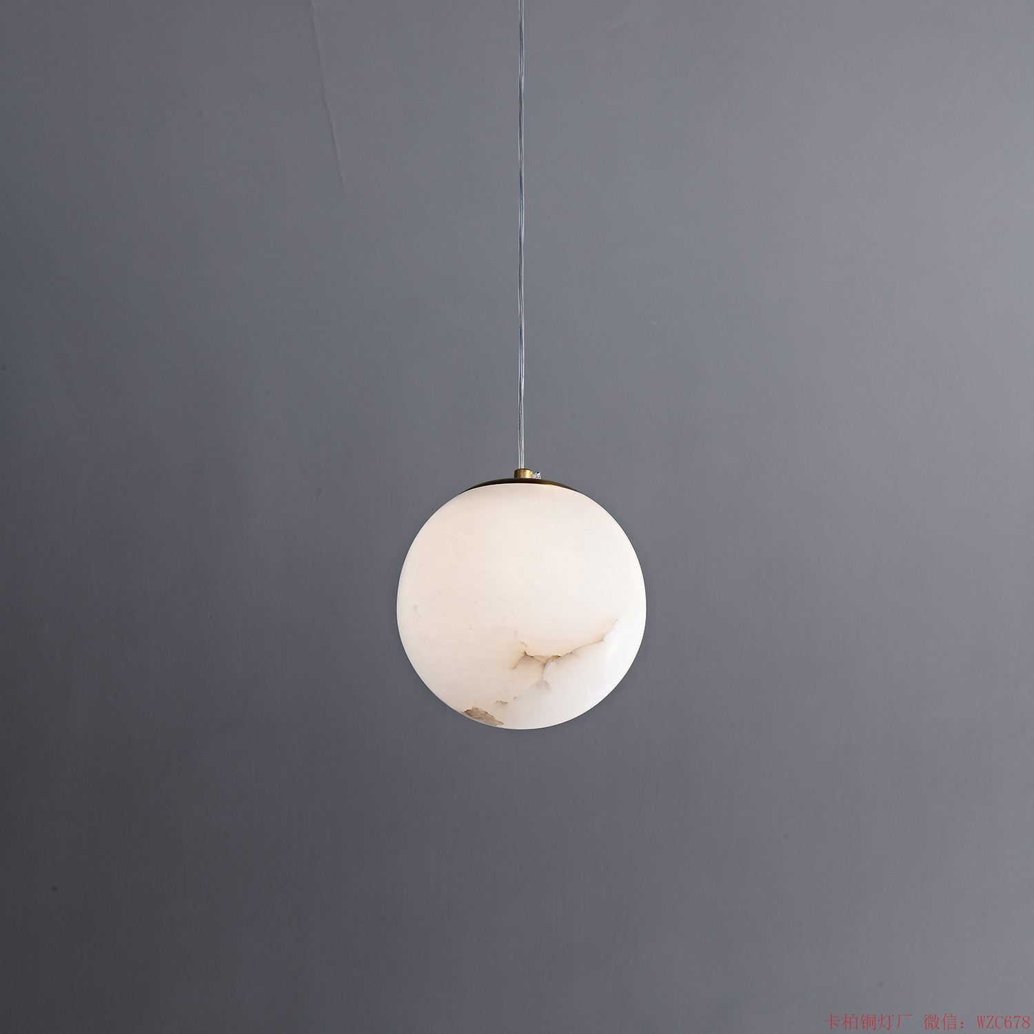 Natural Alabaster Pendant Lamp - Modern Stone Hanging Light for Dining Table