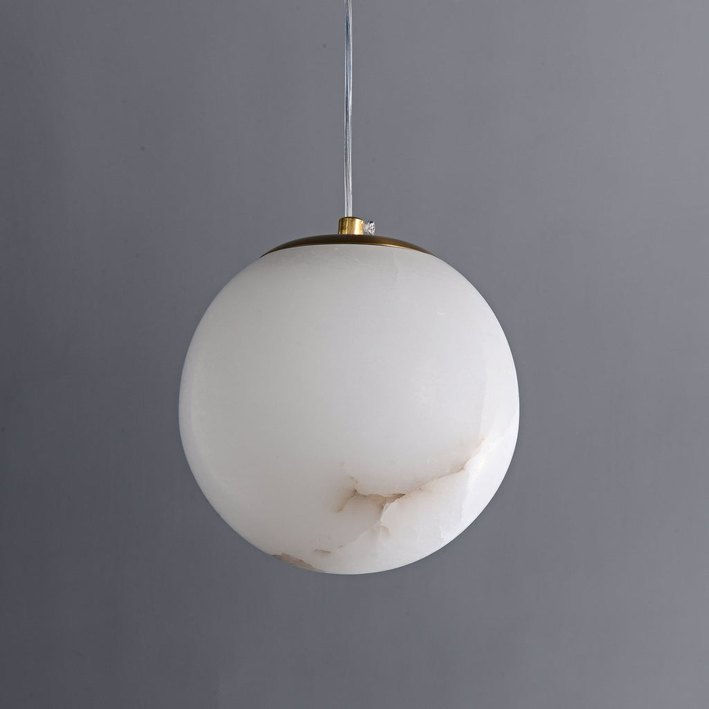 Natural Alabaster Pendant Lamp - Modern Stone Hanging Light for Dining Table