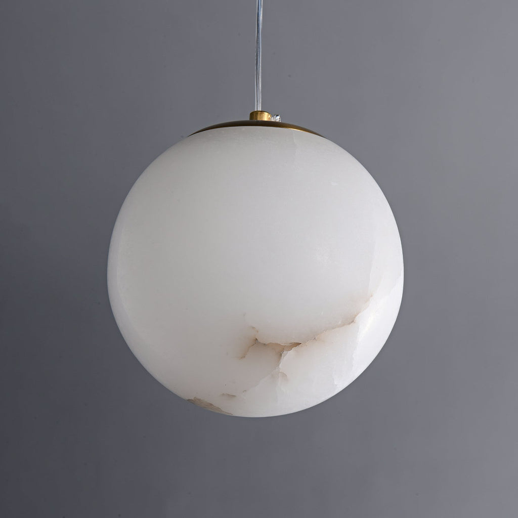 Natural Alabaster Pendant Lamp - Modern Stone Hanging Light for Dining Table