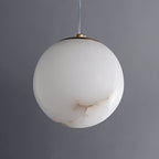 Natural Alabaster Pendant Lamp - Modern Stone Hanging Light for Dining Table
