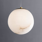 Natural Alabaster Pendant Lamp - Modern Stone Hanging Light for Dining Table