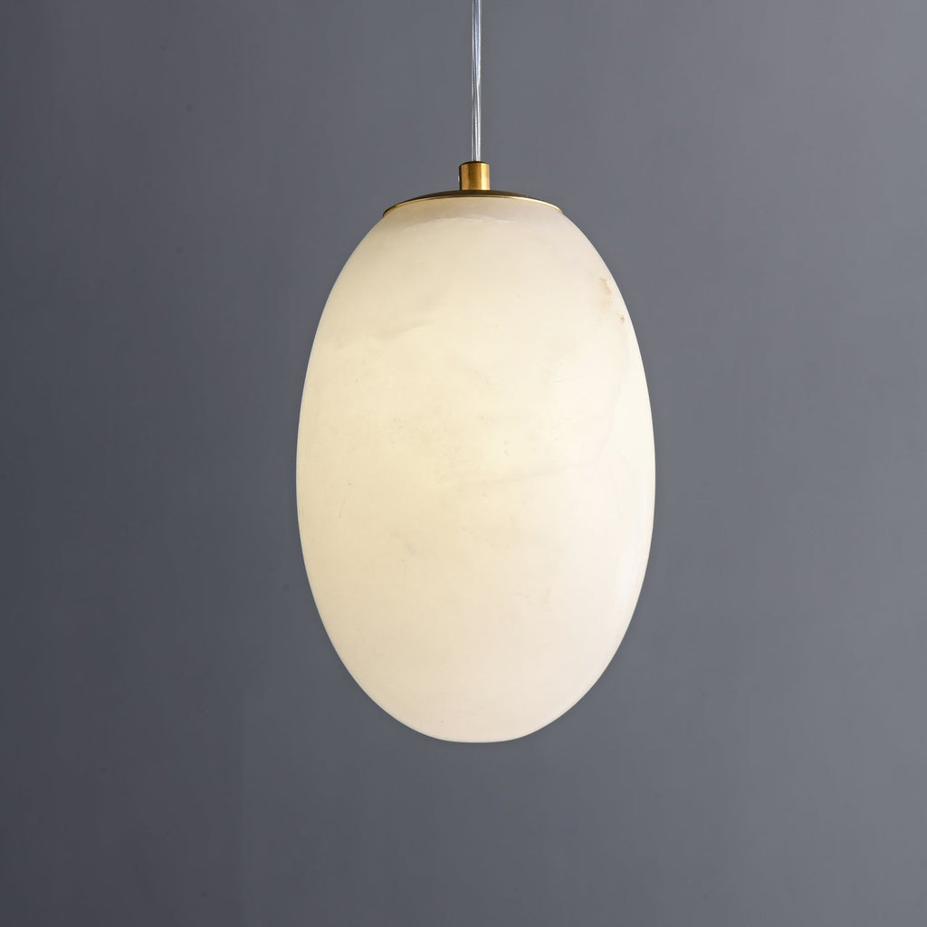 Natural Alabaster Pendant Lamp - Modern Stone Hanging Light for Dining Table