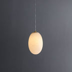 Natural Alabaster Pendant Lamp - Modern Stone Hanging Light for Dining Table