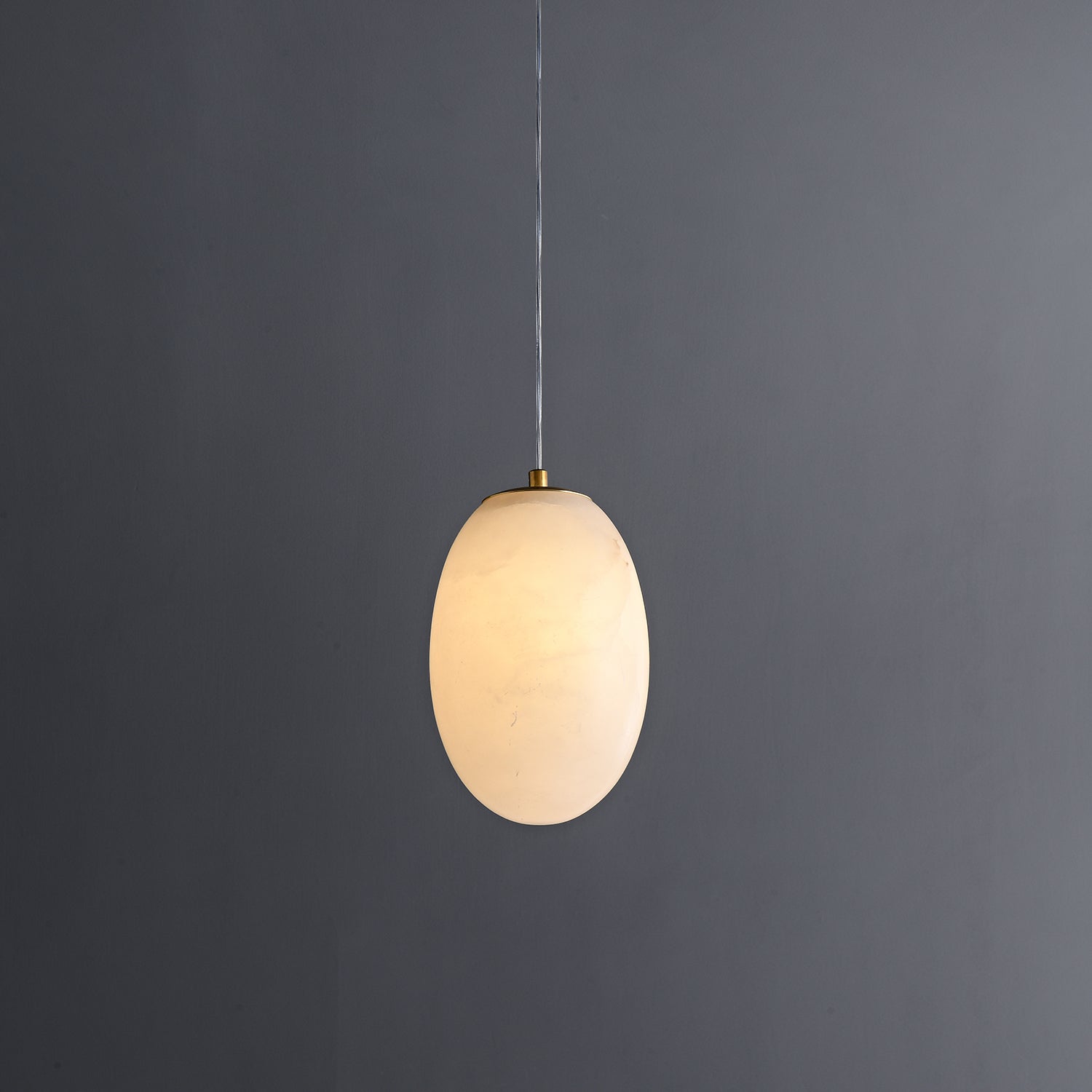 Natural Alabaster Pendant Lamp - Modern Stone Hanging Light for Dining Table