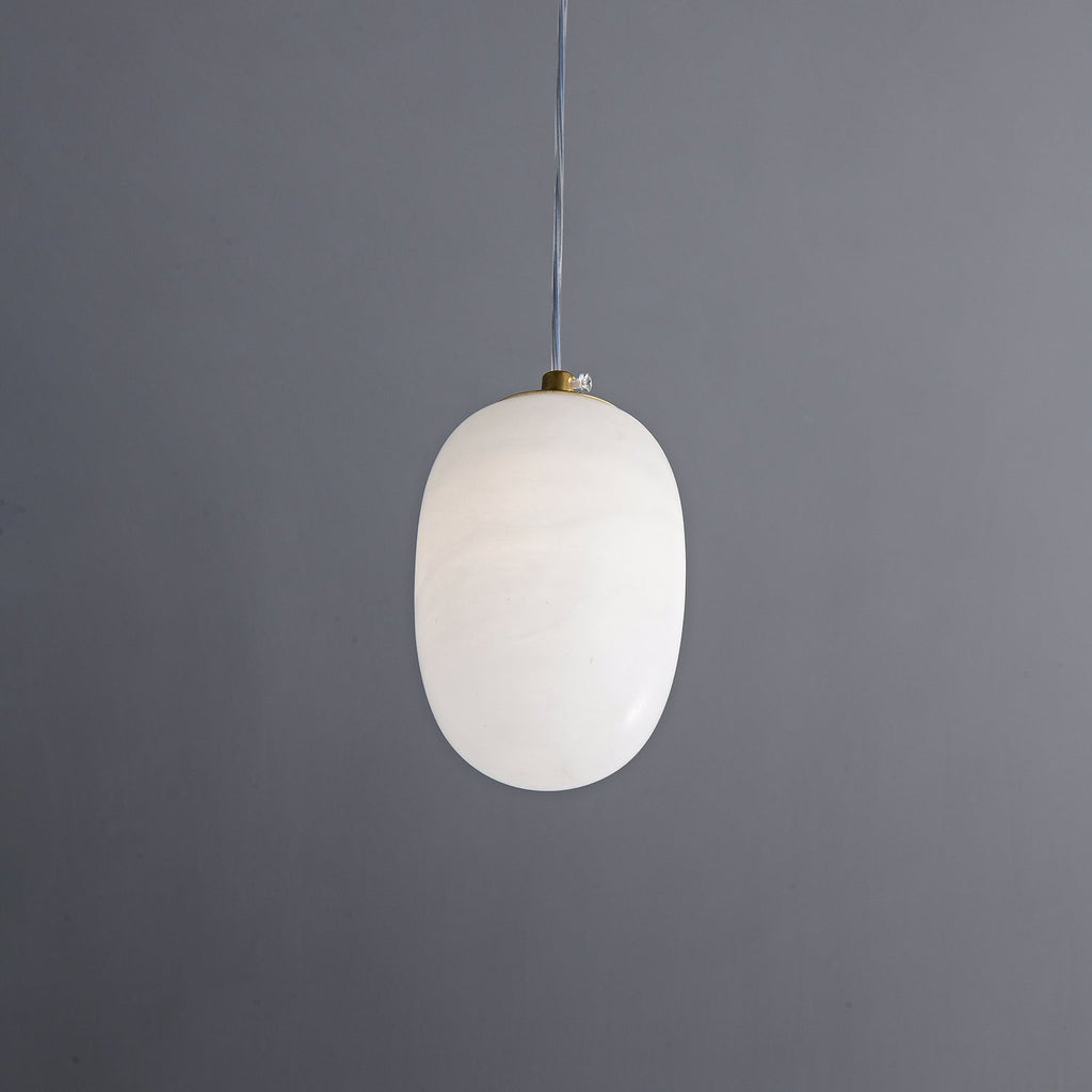 Natural Alabaster Pendant Lamp - Modern Stone Hanging Light for Dining Table