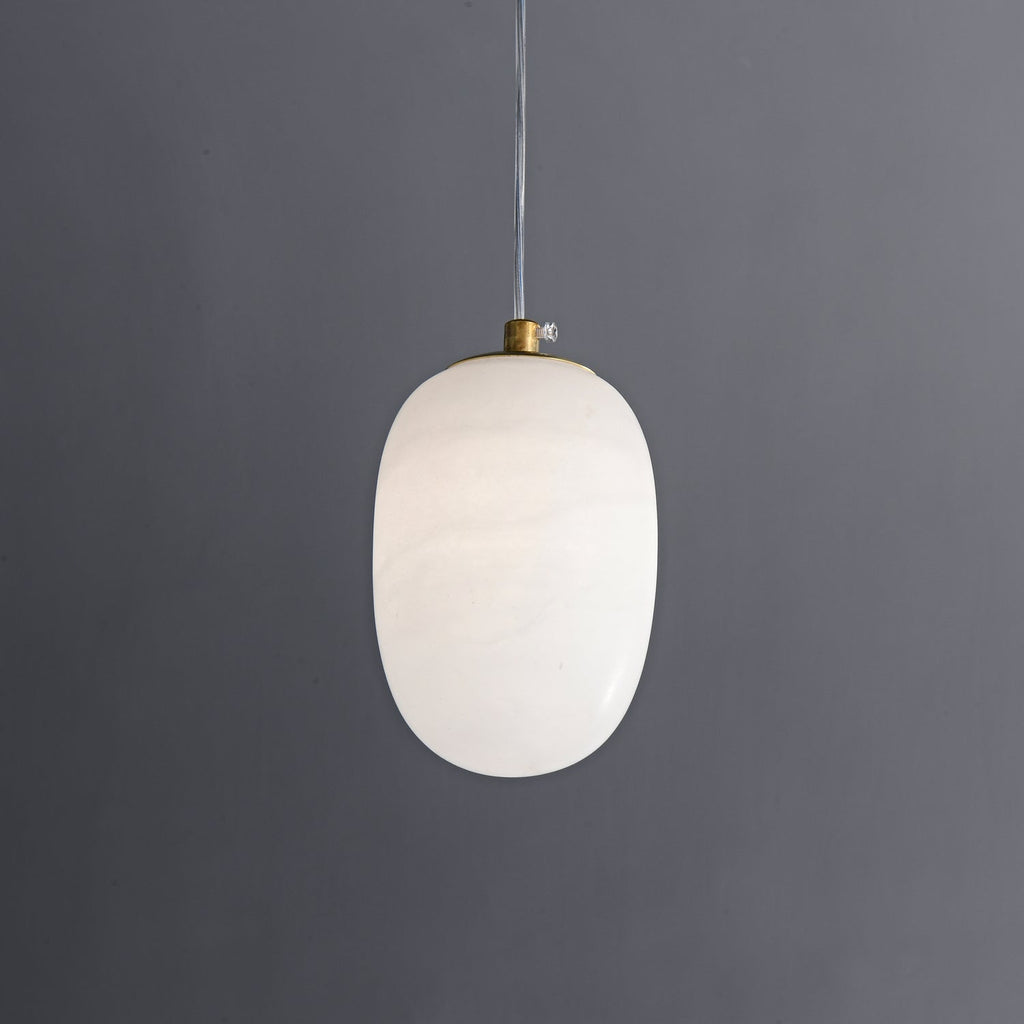 Natural Alabaster Pendant Lamp - Modern Stone Hanging Light for Dining Table