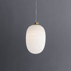 Natural Alabaster Pendant Lamp - Modern Stone Hanging Light for Dining Table
