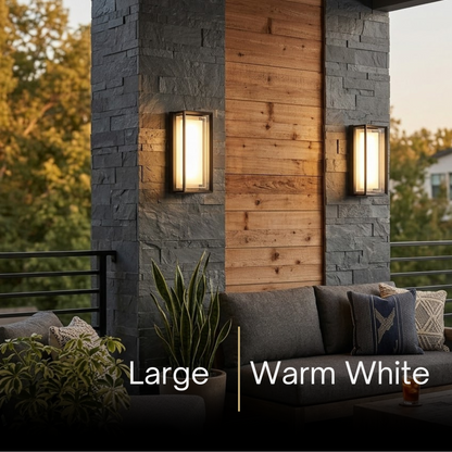 Arcato Geometric Matte Black Outdoor Wall Light – Modern LED Sconce for Patio & Entryway