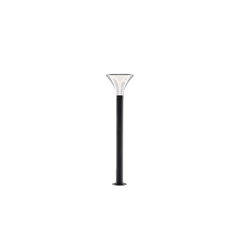 Arcato Modern Cylindrical Pathway Light – Black Metal/Acrylic Solar Outdoor Lamp