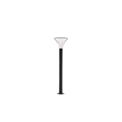 Arcato Modern Cylindrical Pathway Light – Black Metal/Acrylic Solar Outdoor Lamp