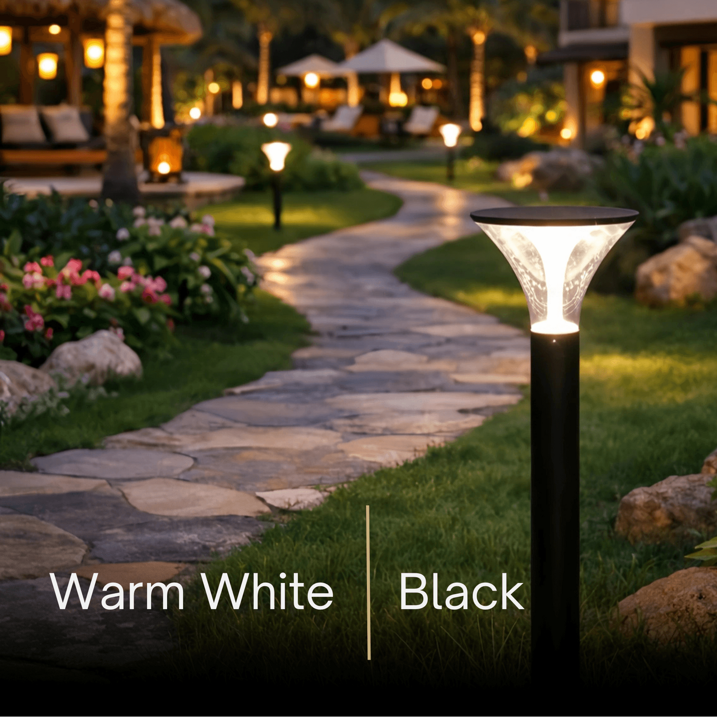 Arcato Modern Cylindrical Pathway Light – Black Metal/Acrylic Solar Outdoor Lamp