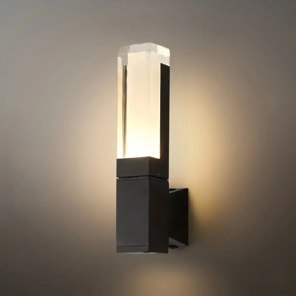 Nuvlight Modern Rectangle Wall Sconce - Black Metal for Garden/Outdoor Spaces