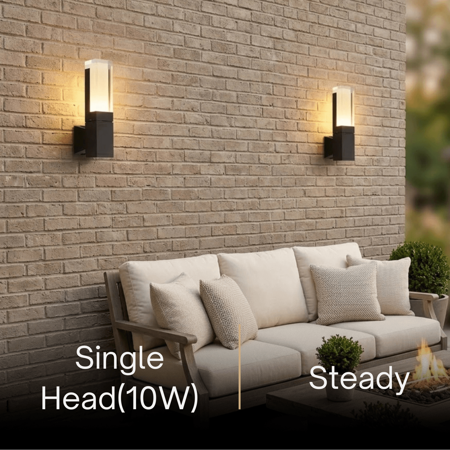 Arcato Modern Rectangle Wall Sconce - Black Metal for Garden/Outdoor Spaces