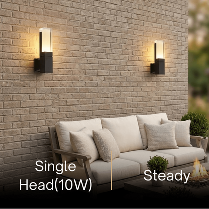 Arcato Modern Rectangle Wall Sconce - Black Metal for Garden/Outdoor Spaces