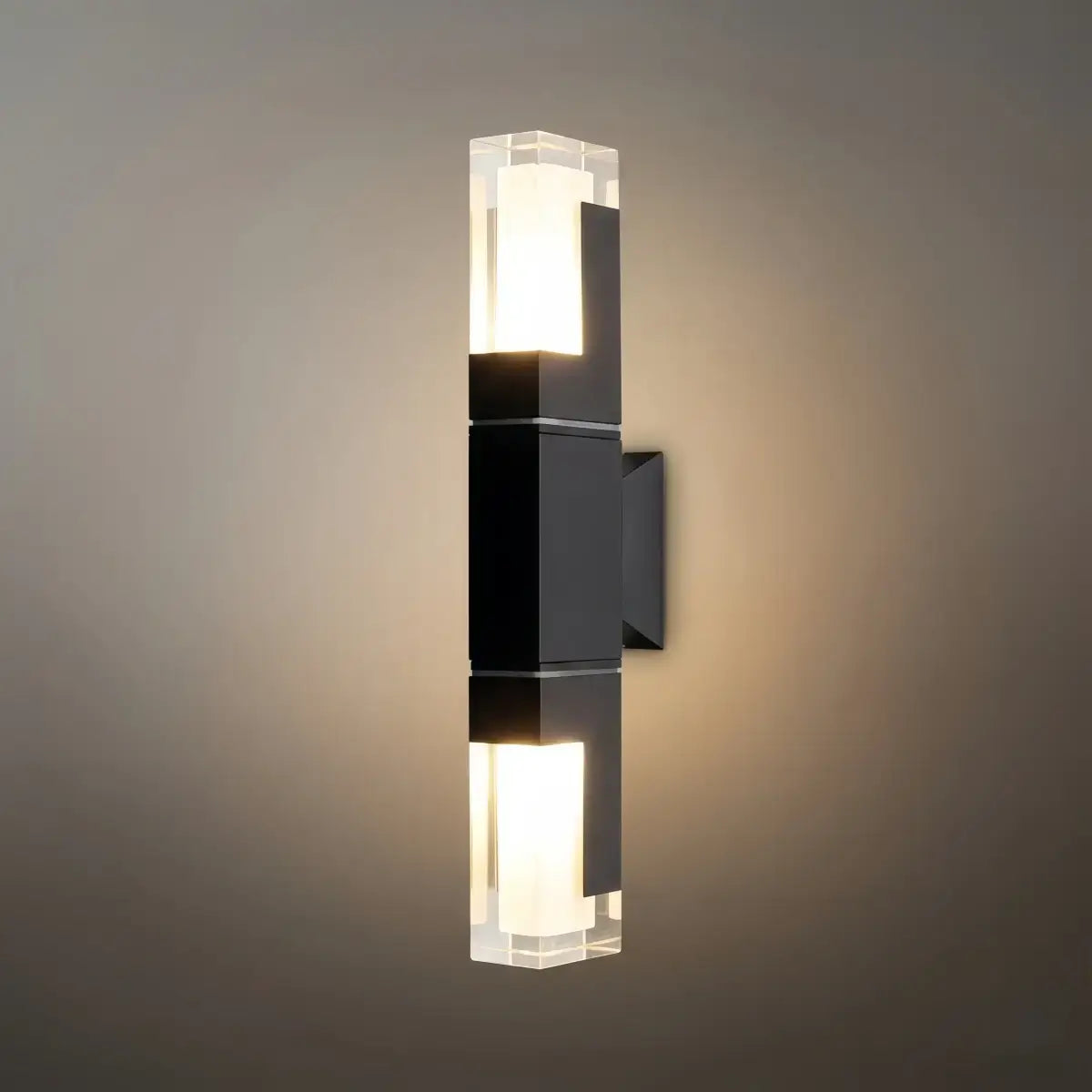 Nuvlight Modern Rectangle Wall Sconce - Black Metal for Garden/Outdoor Spaces