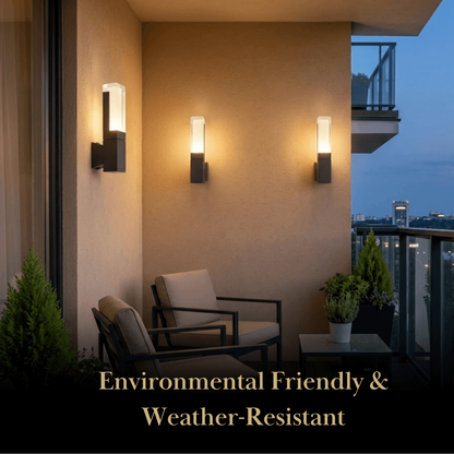 Arcato Modern Rectangle Wall Sconce - Black Metal for Garden/Outdoor Spaces
