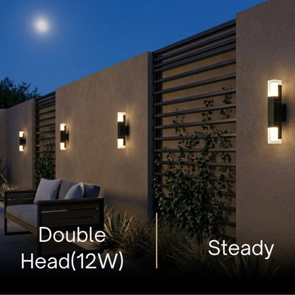 Arcato Modern Rectangle Wall Sconce - Black Metal for Garden/Outdoor Spaces