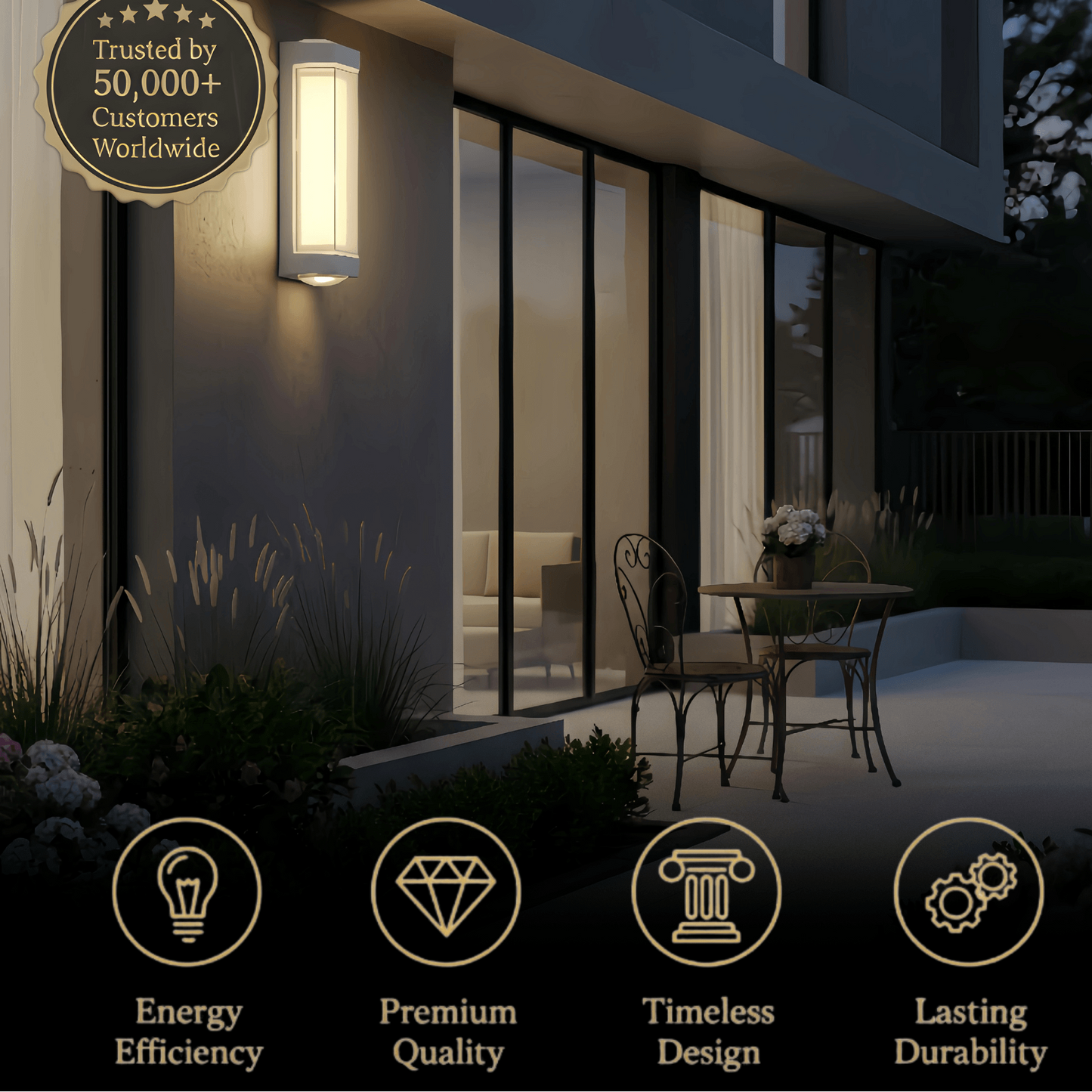 Arcato Nordic Outdoor Wall Lamp – White/Black Acrylic Light for Courtyard/Patio
