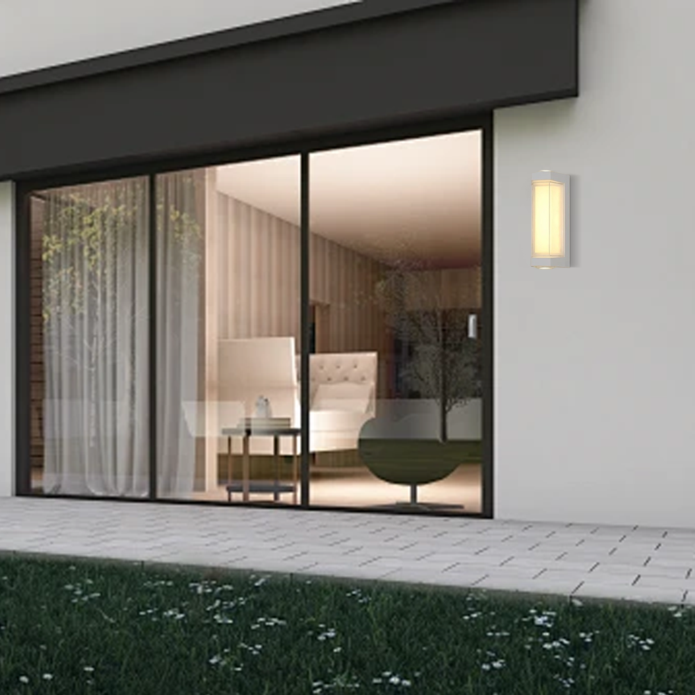 Nuvlight Nordic Outdoor Wall Lamp – White/Black Acrylic Light for Courtyard/Patio
