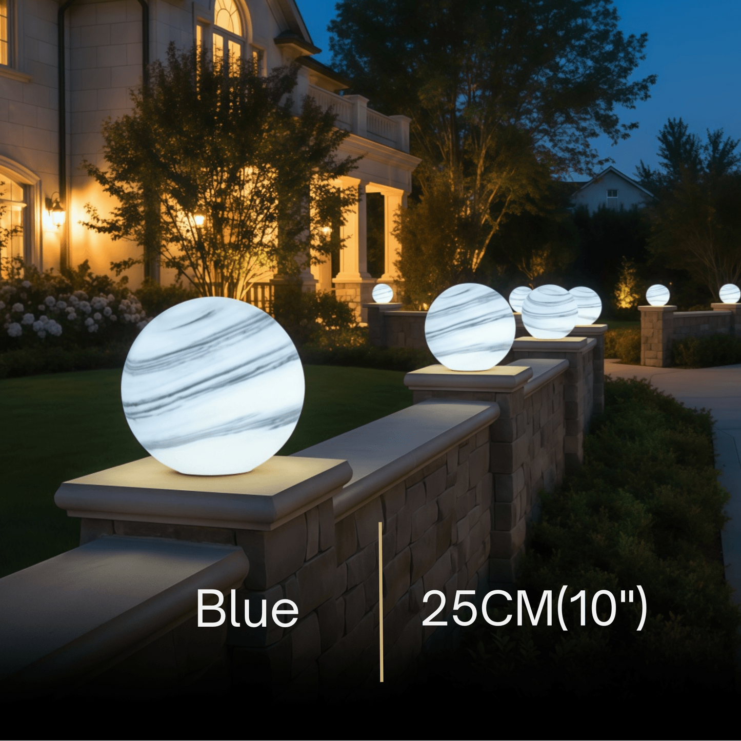 Lunara Art Deco Globe Outdoor Post Light – Moon-Shaped Metal/Glass Solar Pillar Lamp