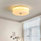 Art Deco Vintage Ceiling Light - Glamorous Glass & Brass Flush Mount for Bedroom