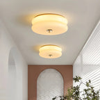 Art Deco Vintage Ceiling Light - Glamorous Glass & Brass Flush Mount for Bedroom
