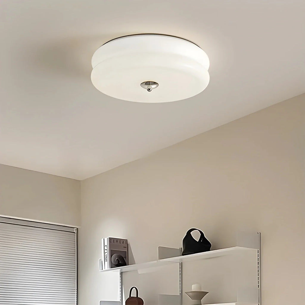 Art Deco Vintage Ceiling Light - Glamorous Glass & Brass Flush Mount for Bedroom