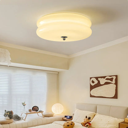 Glass and Brass Flush Mount Ceiling Light