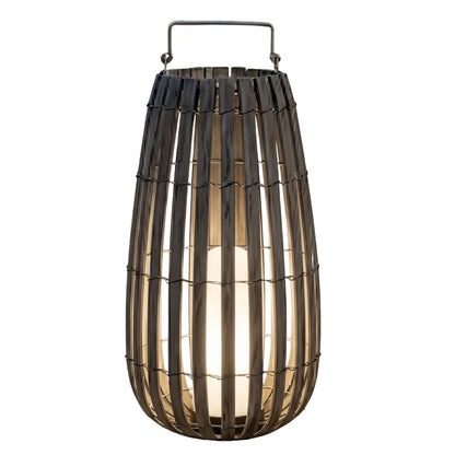 Bamburo Modern Wooden Path Lamp - Brown/Gray Solar Light for Outdoor Garden