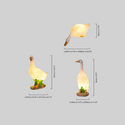 Vivara Art Deco Outdoor Floor Lamp – White Resin Goose Design for Courtyard