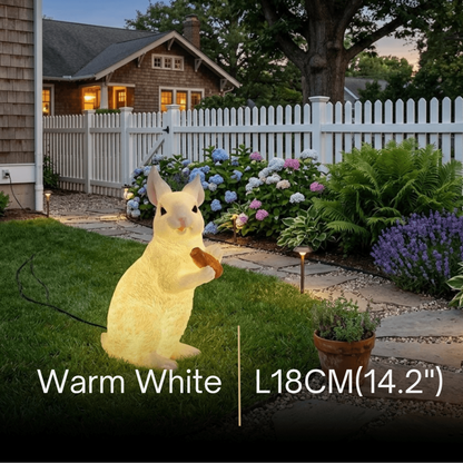Easter Bunny Outdoor Light – Cute Sitting & Carrot Bunny Garden Lamp