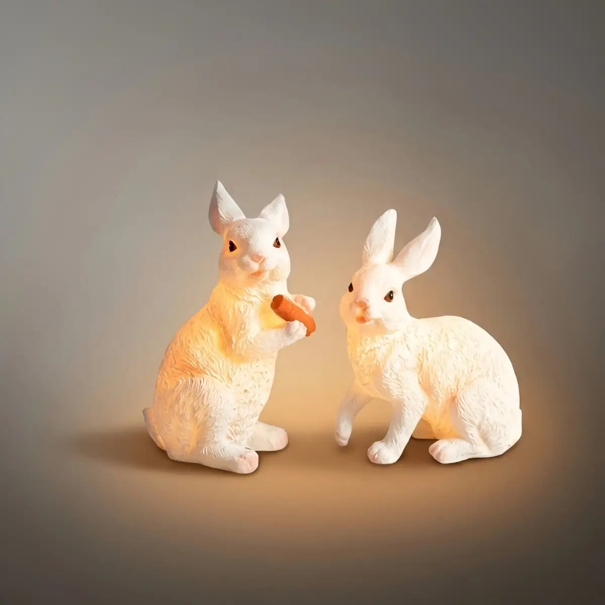 Nuvlight Bunny Outdoor Light – Cute Sitting & Carrot Bunny Garden Lamp