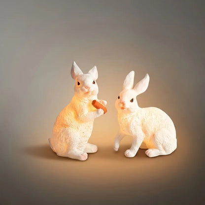 Nuvlight Bunny Outdoor Light – Cute Sitting & Carrot Bunny Garden Lamp