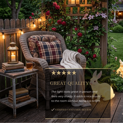 Easter Bunny Outdoor Light – Cute Sitting & Carrot Bunny Garden Lamp