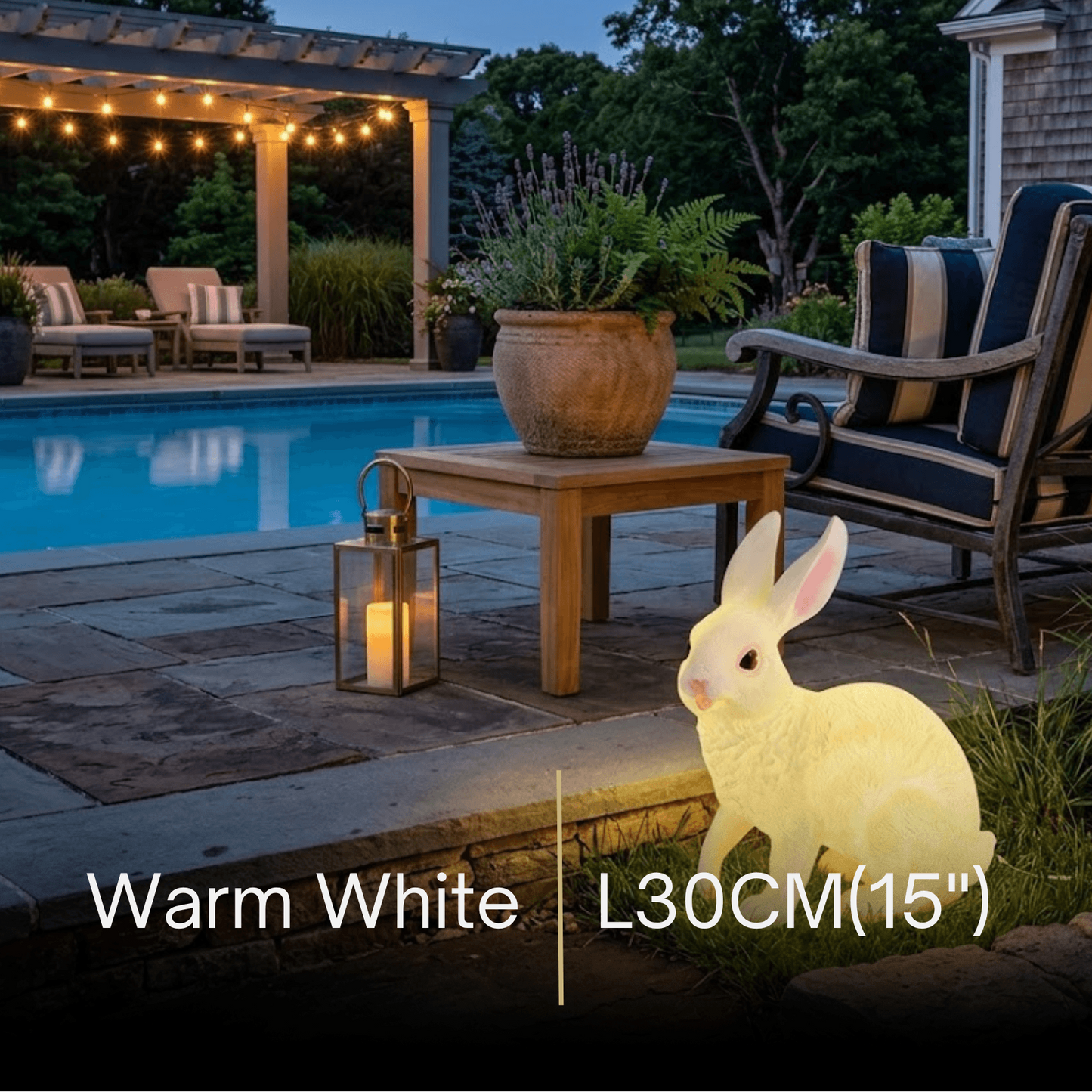 Easter Bunny Outdoor Light – Cute Sitting & Carrot Bunny Garden Lamp