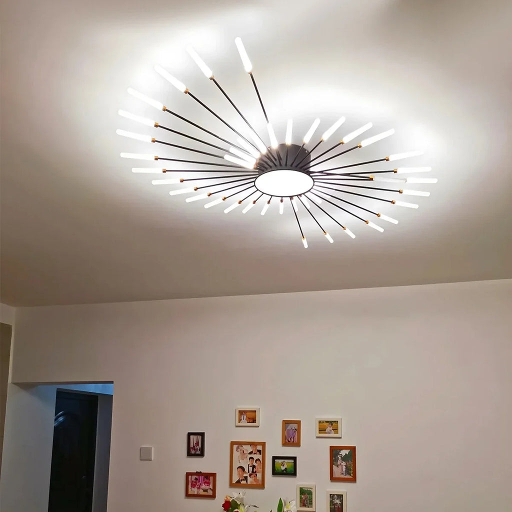 Artistic Fireworks Ceiling Light - Modern Swirl Burst Flush Mount for Living Room