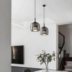 Modern Artisan Glass Pendant - Elegant Hand-Blown Globe Hanging Light for Dining Room