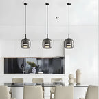 Modern Artisan Glass Pendant - Elegant Hand-Blown Globe Hanging Light for Dining Room