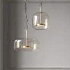 Modern Artisan Glass Pendant - Elegant Hand-Blown Globe Hanging Light for Dining Room