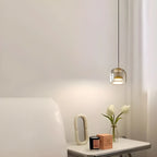 Modern Artisan Glass Pendant - Elegant Hand-Blown Globe Hanging Light for Dining Room