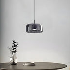 Modern Artisan Glass Pendant - Elegant Hand-Blown Globe Hanging Light for Dining Room