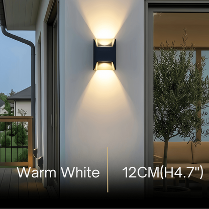 Irondale Industrial Geometric Outdoor Wall Lamp - Black Metal for Garden