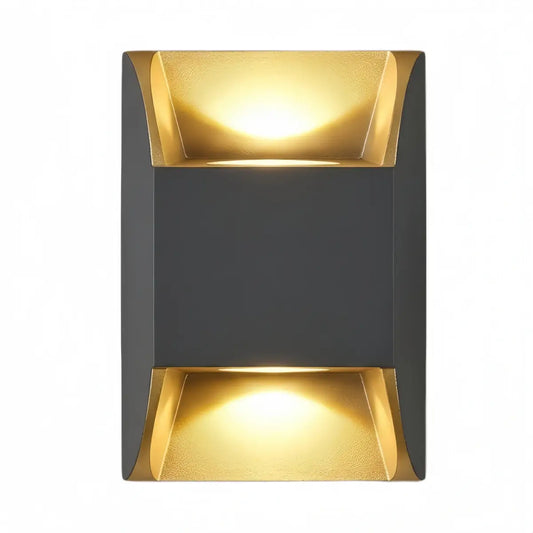 Nuvlight Industrial Geometric Outdoor Wall Lamp - Black Metal for Garden