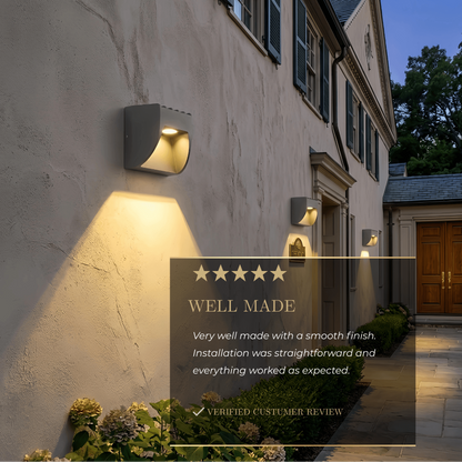 Irondale Industrial Geometric Outdoor Wall Lamp - Black Metal for Garden