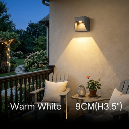 Irondale Industrial Geometric Outdoor Wall Lamp - Black Metal for Garden