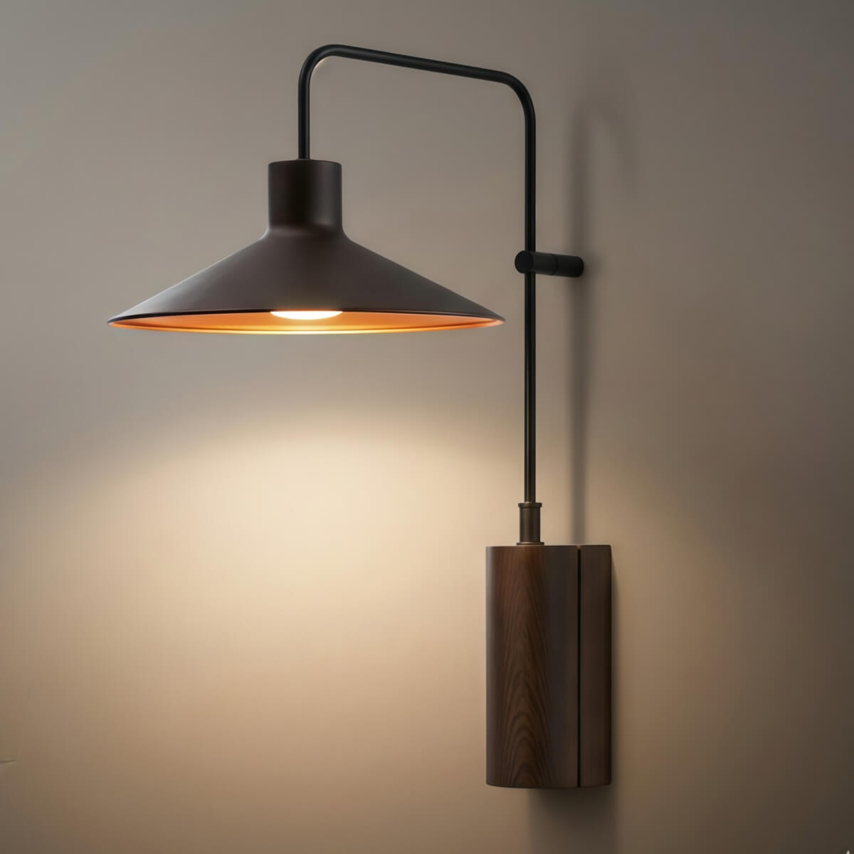 Nuvlight Industrial Metal Outdoor Wall Lamp - Dark Coffee Wide Cone