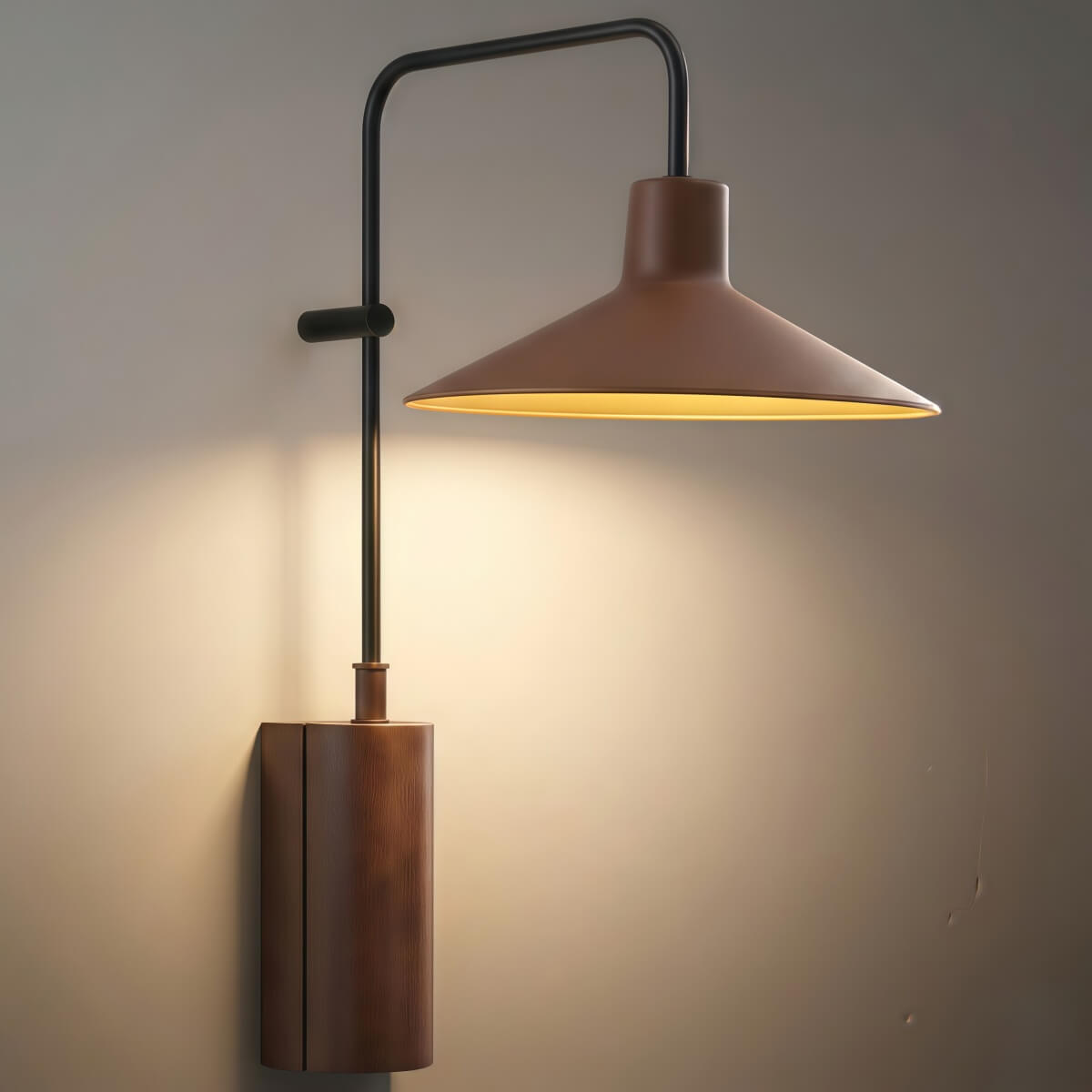 Nuvlight Industrial Metal Outdoor Wall Lamp - Dark Coffee Wide Cone