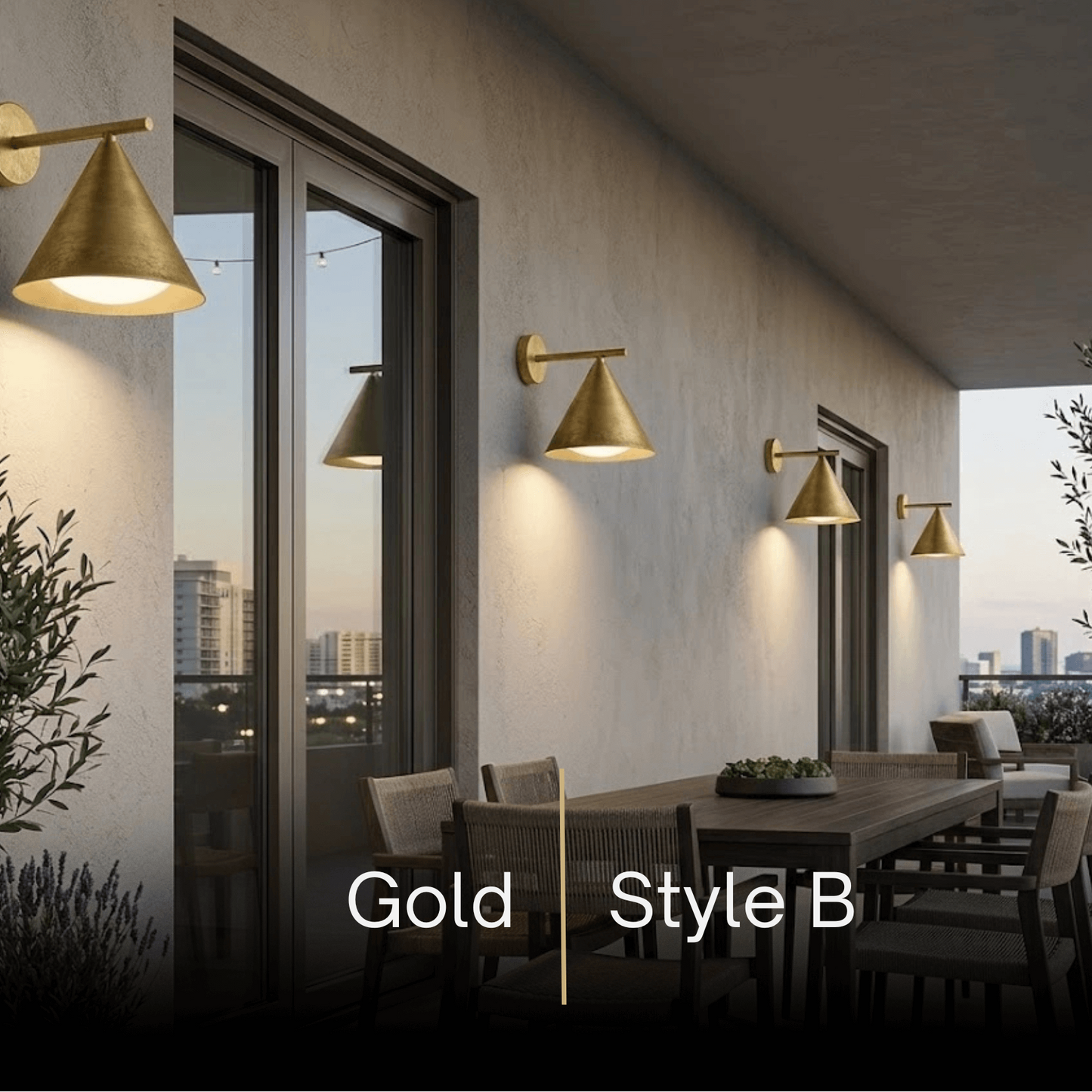 Irondale Minimalist Conical Outdoor Wall Lamp – Black Metal Light for Exterior Wall