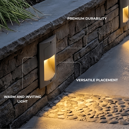 Irondale Modern Rectangular Outdoor Deck Step Light - Black Metal/Acrylic for Patio