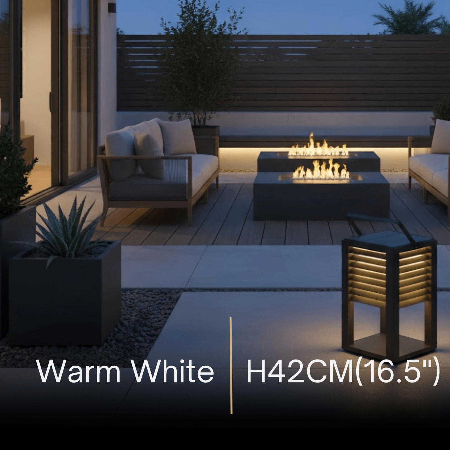 Irondale Modern Solar Outdoor Floor Lamp – Rectangular Black Lantern Light Garden/Patio
